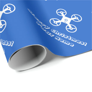 Kid's Christmas wrapping paper with flying drone