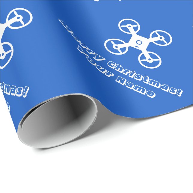 Kid's Christmas wrapping paper with flying drone (Roll Corner)