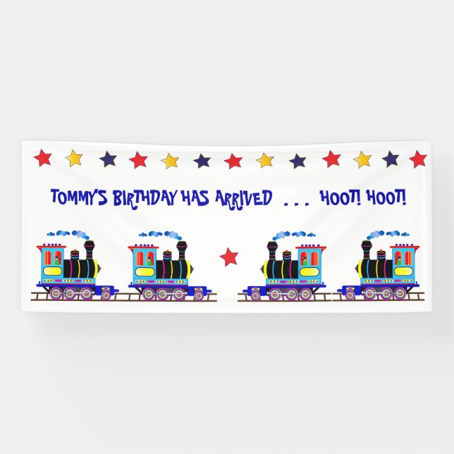 KID'S CHU CHU TRAIN COLORFUL BIRTHDAY PARTY BANNER (Horizontal)