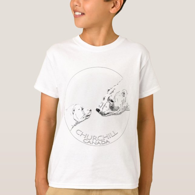 Kid's Churchill Polar Bear Shirt Bear Art T-Shirt (Front)