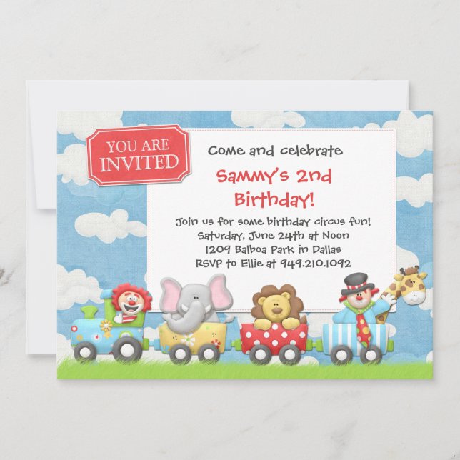 Kids Circus Birthday Party Invitation (Front)