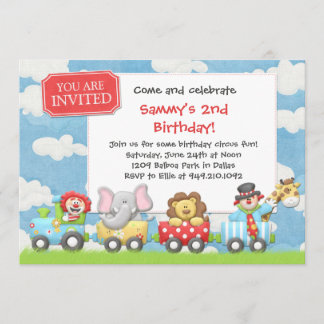 Kids Circus Birthday Party Invitation