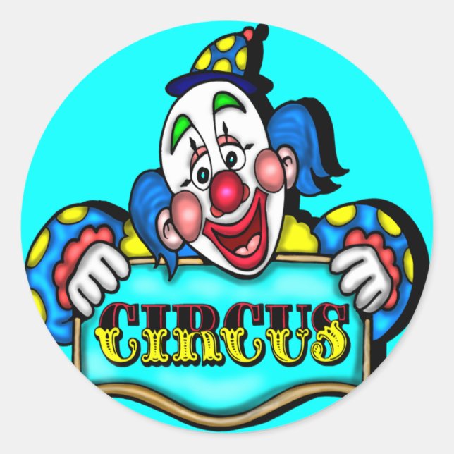 Kids Circus Clown T Shirts and Gifts Classic Round Sticker (Front)