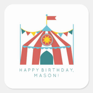 Kid's Circus Theme Birthday Party Favour Stickers
