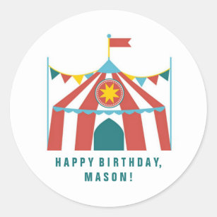 Kid's Circus Theme Birthday Party Favour Stickers
