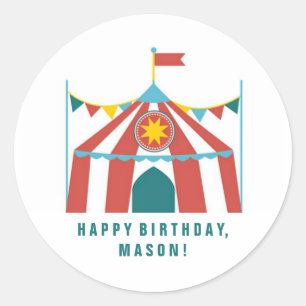Kid's Circus Theme Birthday Party Favour Stickers