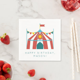 Kid's Circus Theme Birthday Party Napkins