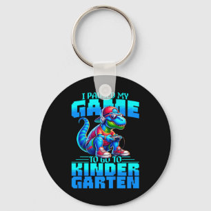 Kids Ck To School T-rex I Paused My Game To Go To  Key Ring
