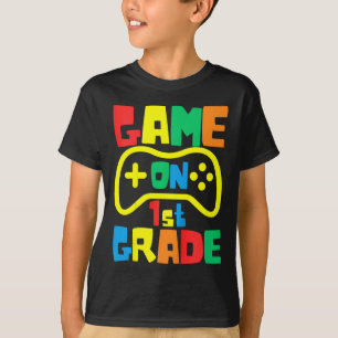 Kids Ck To School Video Game On Gamer First Grade T-Shirt
