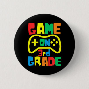 Kids Ck To School Video Game On Gamer Third Grade  6 Cm Round Badge