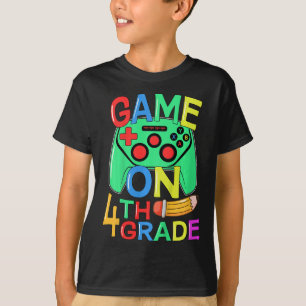 Kids Ck To School Video Gamer 4th Grade Game On Fo T-Shirt
