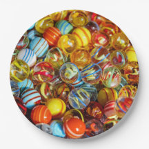 Kids Classic Marbles Disposable Paper Plates