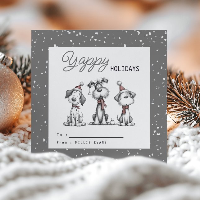 Kids Classroom Dog Themed Yappy Holidays Holiday Card (Creator Uploaded)