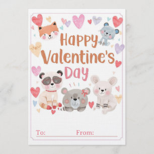 Kids Classroom Valentine Cards Cute Cartoons