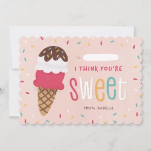 Kids Classroom Valentine with Ice Cream Sprinkles Thank You Card