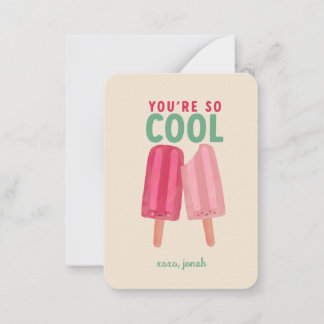 Kids Classroom Valentine - You're so Cool Card
