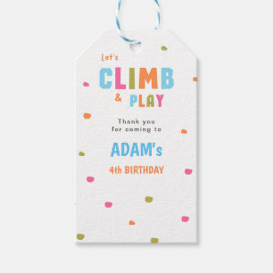 Kids Climbing Birthday Party Gift Tags