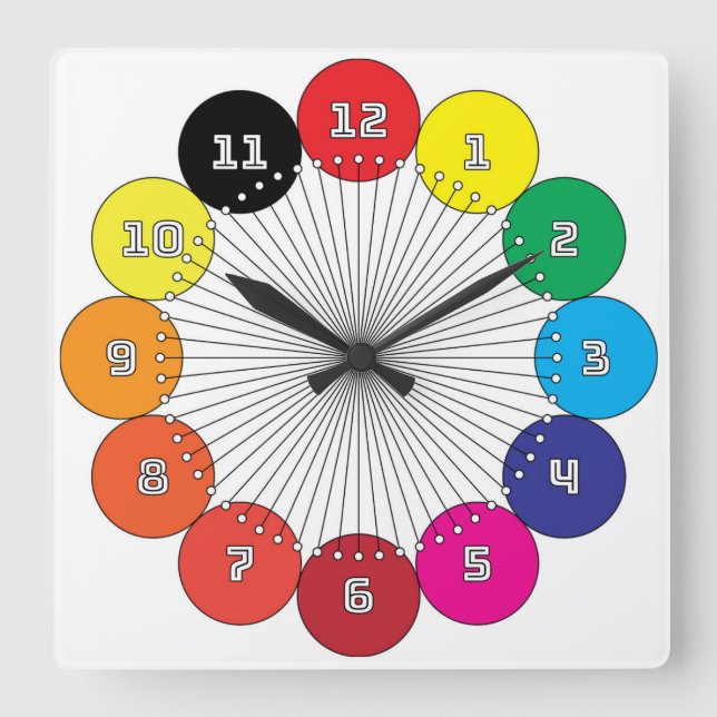 kids clock dial colourful (Front)