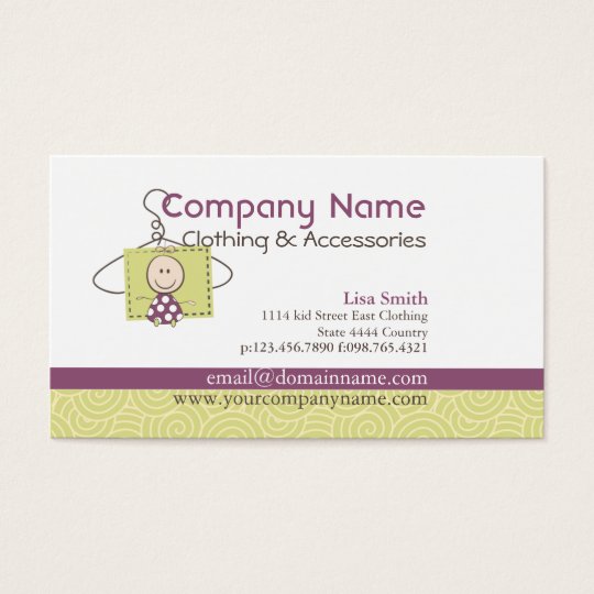 Kids clothing business cards
