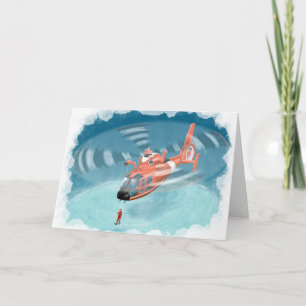 kids coast guard helicopter birthday card
