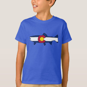 Kids Colorado flag trout fish reglan shirt