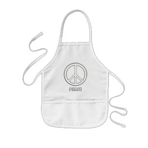 Kids Colour in peace sign aprons