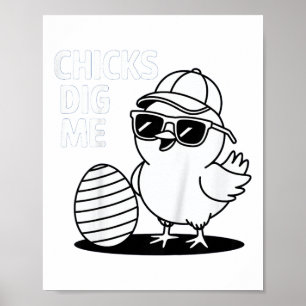 Kids Colour Me In Chicks Dig Me Happy Easter Boys  Poster