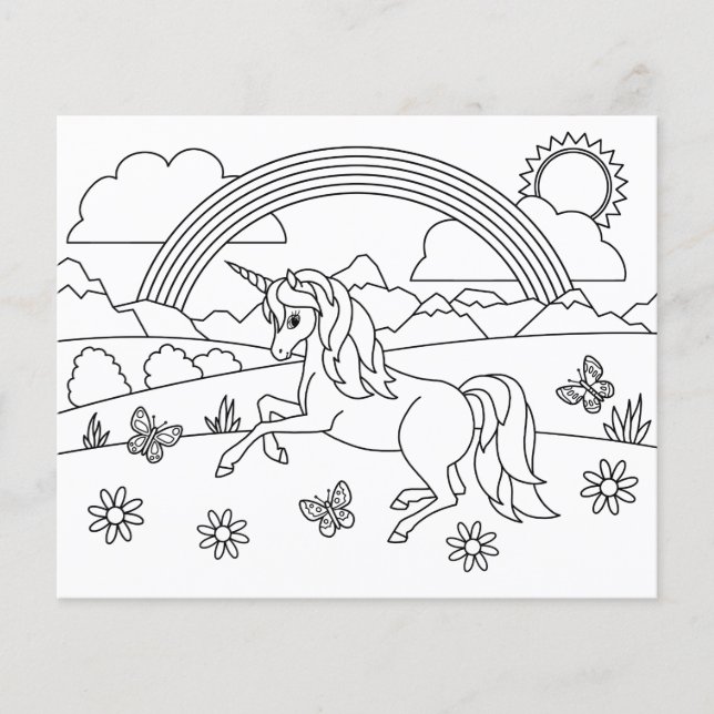 Kids Colour Me Unicorn Rainbow (Front)
