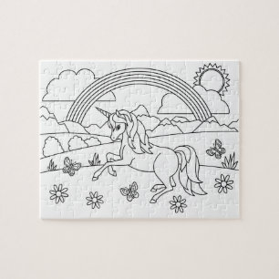 Kids Colour Me Unicorn Rainbow Jigsaw Puzzle