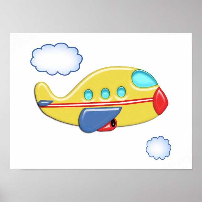 Kid's Colourful Aeroplane Poster (Front)