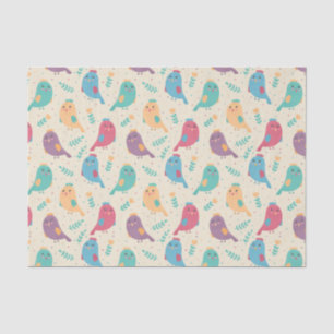Kids Colourful Birds w/ Tulips Tissue Paper