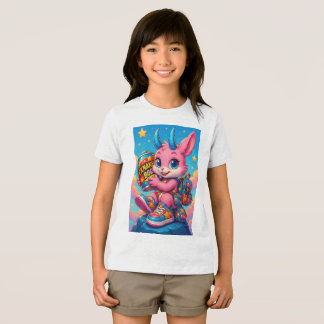 Kids' Colourful Bunny Power T-Shirt Tri-Blend Shirt