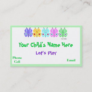 Kid's Colourful Butterfly Calling Cards