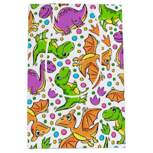 Kids Colourful Dinosaurs  Medium Gift Bag