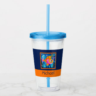 Kids Colourful Fish Acrylic Tumbler