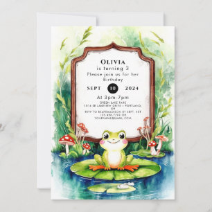 Kids Colourful Frog Birthday Invitation