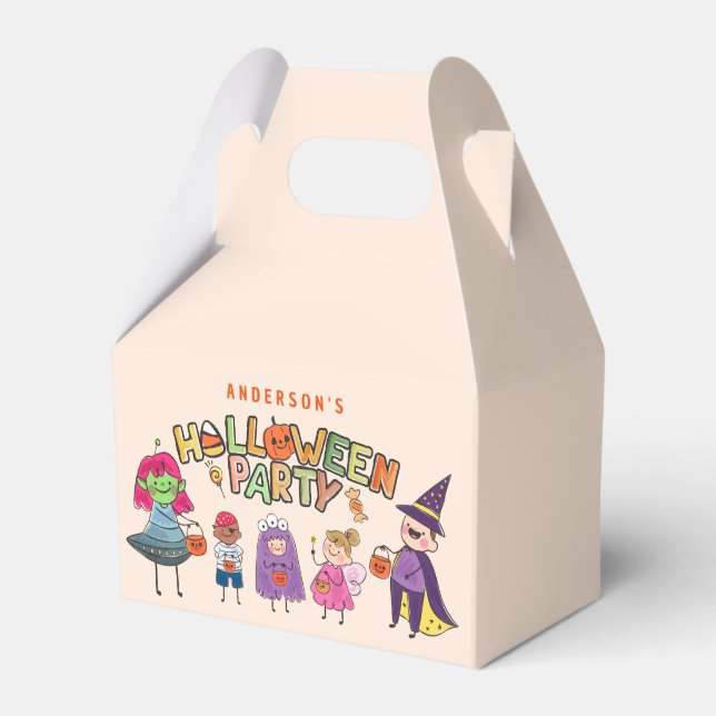 Kids Colourful Halloween Costume Party Favour Box (Front Side)