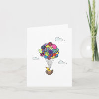 Kids Colourful Hot Air Balloons Bird Watercolor