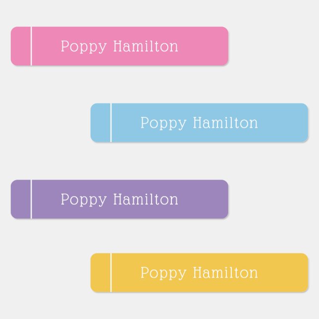 Kids Colourful Lined Name Labels (Group)