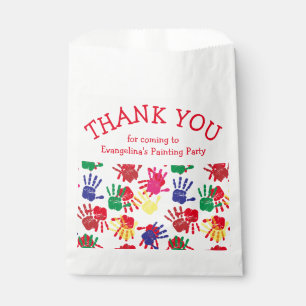Kids Colourful Painted Handprints THANK YOU  Favour Bags