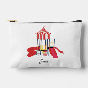 Kids Colourful Playground Custom Name School Accessory Pouch