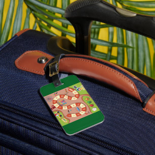 Kids Colourful Race Track Board Game Luggage Tag
