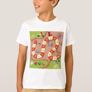 Kids Colourful Race Track Board Game T-Shirt