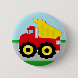 Kids Construction Dumptruck 6 Cm Round Badge