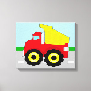 Kids Construction Dumptruck Canvas Print