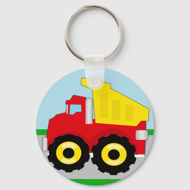 Kids Construction Dumptruck Key Ring (Front)
