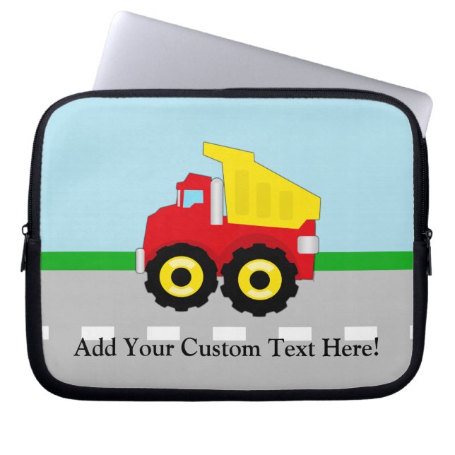 Kids Construction Dumptruck Laptop Sleeve (Front)