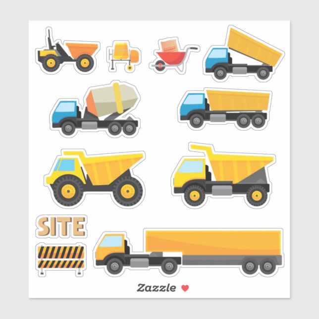 Kids Construction Site Vehicles (Sheet)
