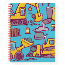 Kids Construction Themed Spiral Notebook