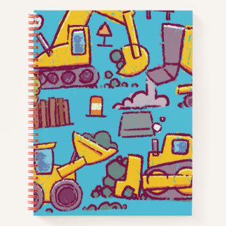 Kids Construction Themed Spiral Notebook